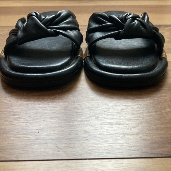 Coach Black Slide Sandals with Gold Accent - Picture 2 of 11